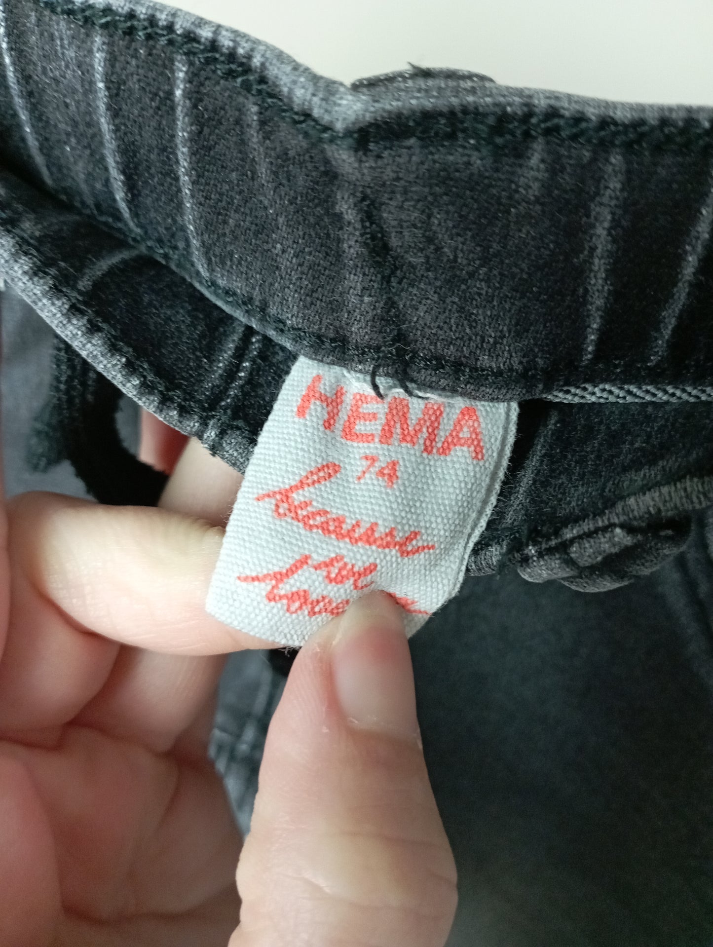 Jeansbroek met elastiek 74 Hema