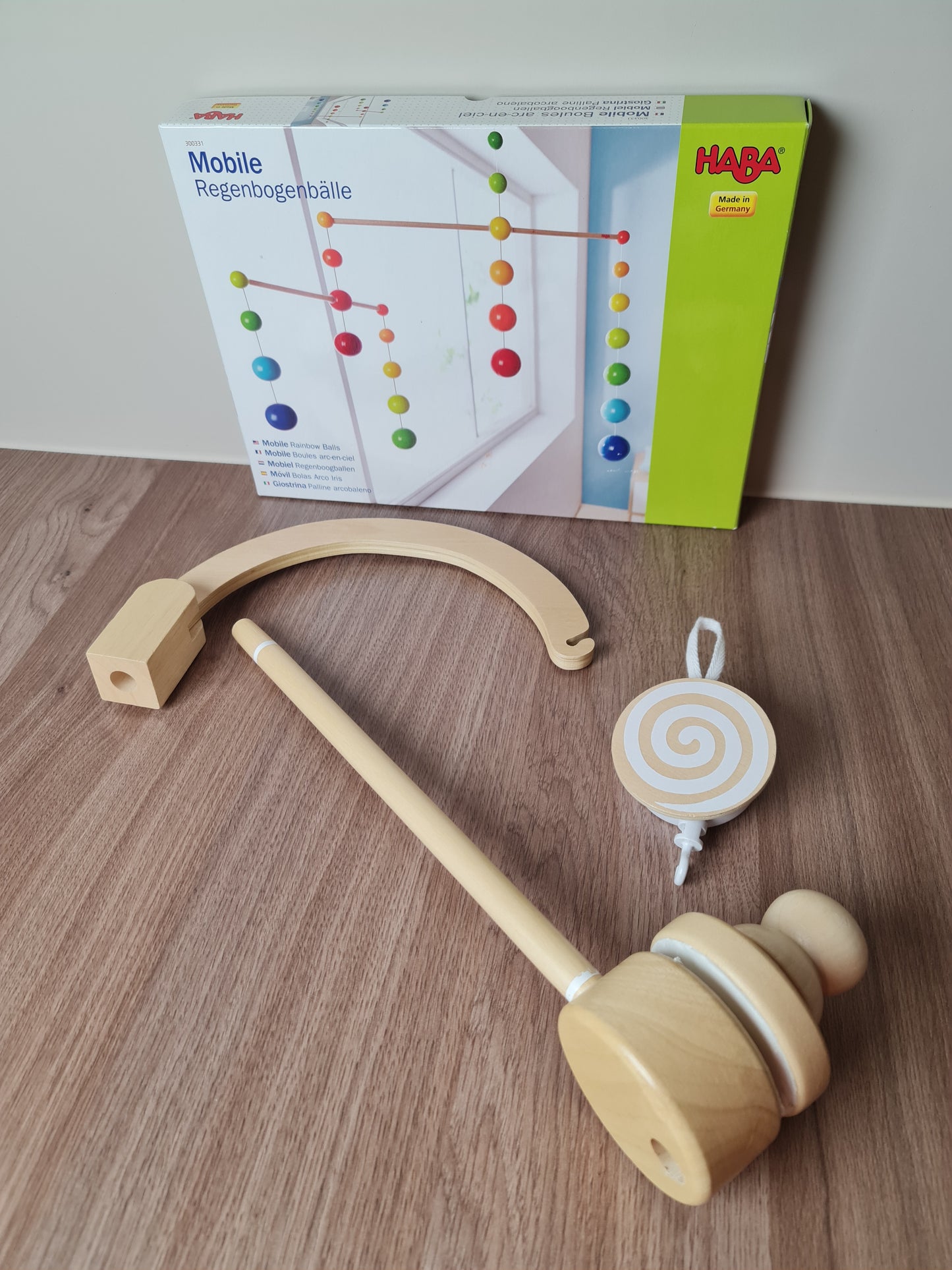 Muziekmobiel regenboogballen Haba