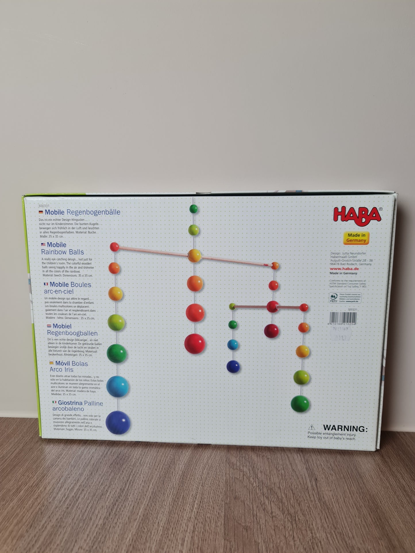 Muziekmobiel regenboogballen Haba