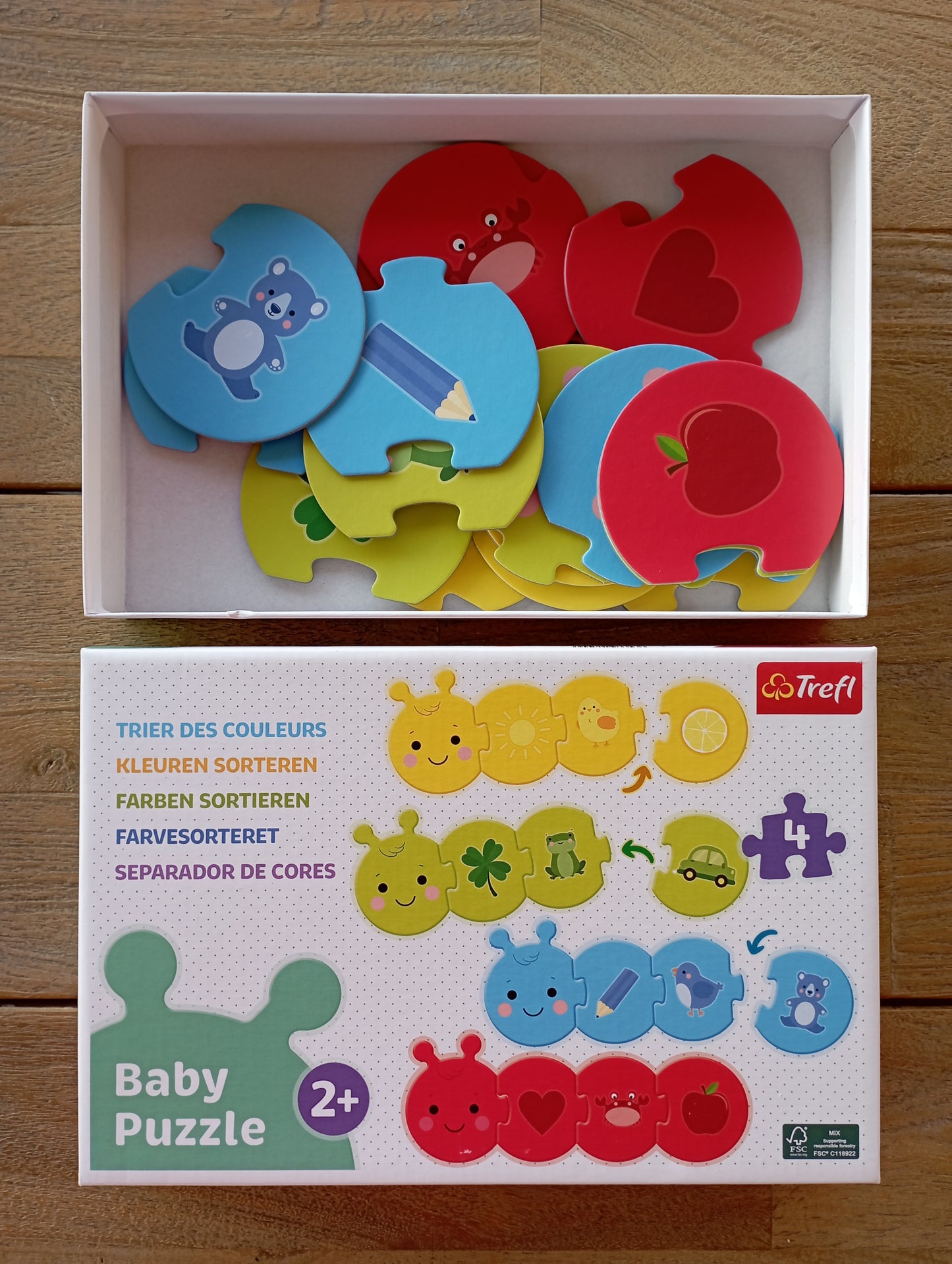 Puzzel: kleuren sorteren Trefl