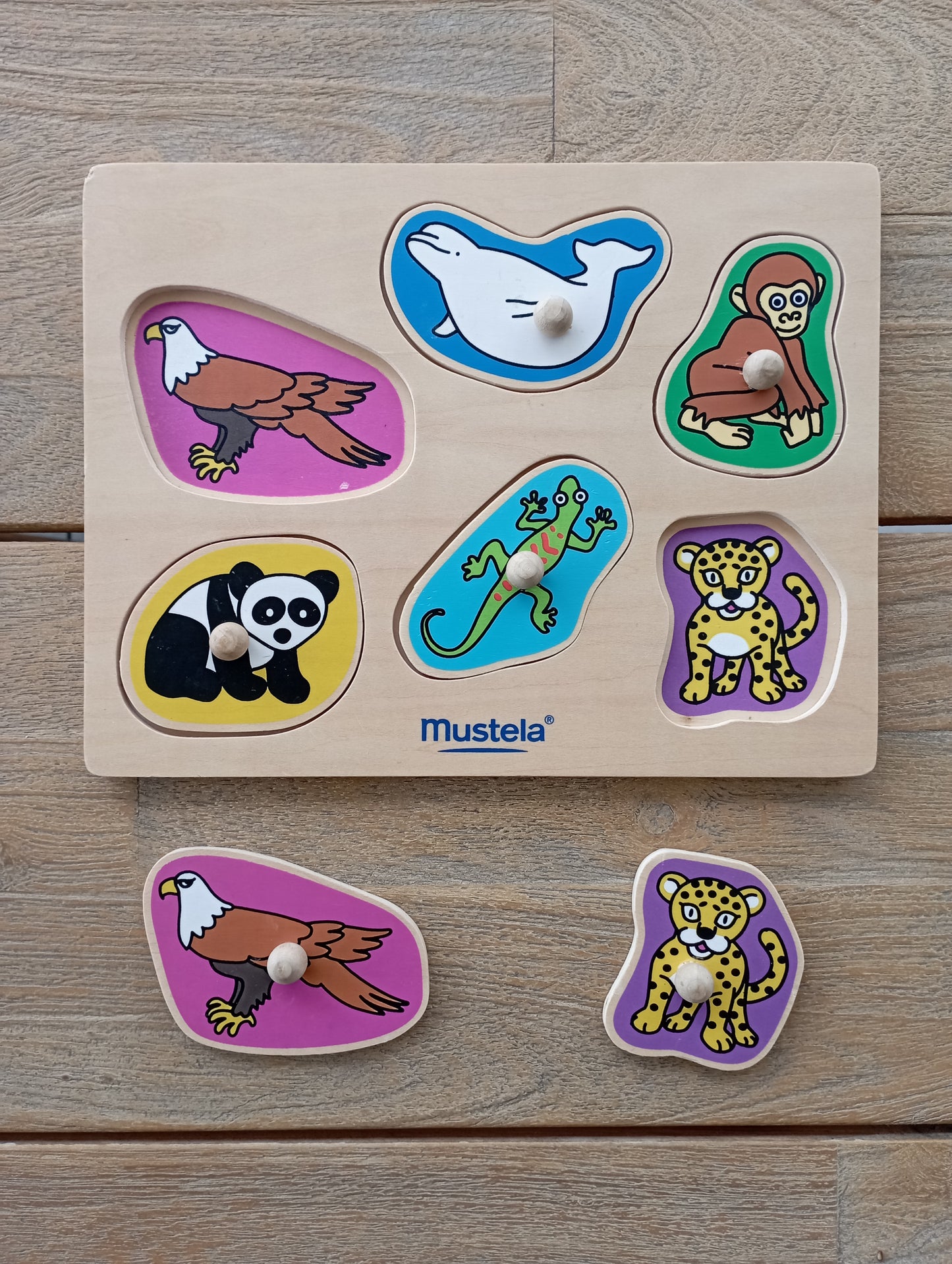 Houten inlegpuzzel - Mustela