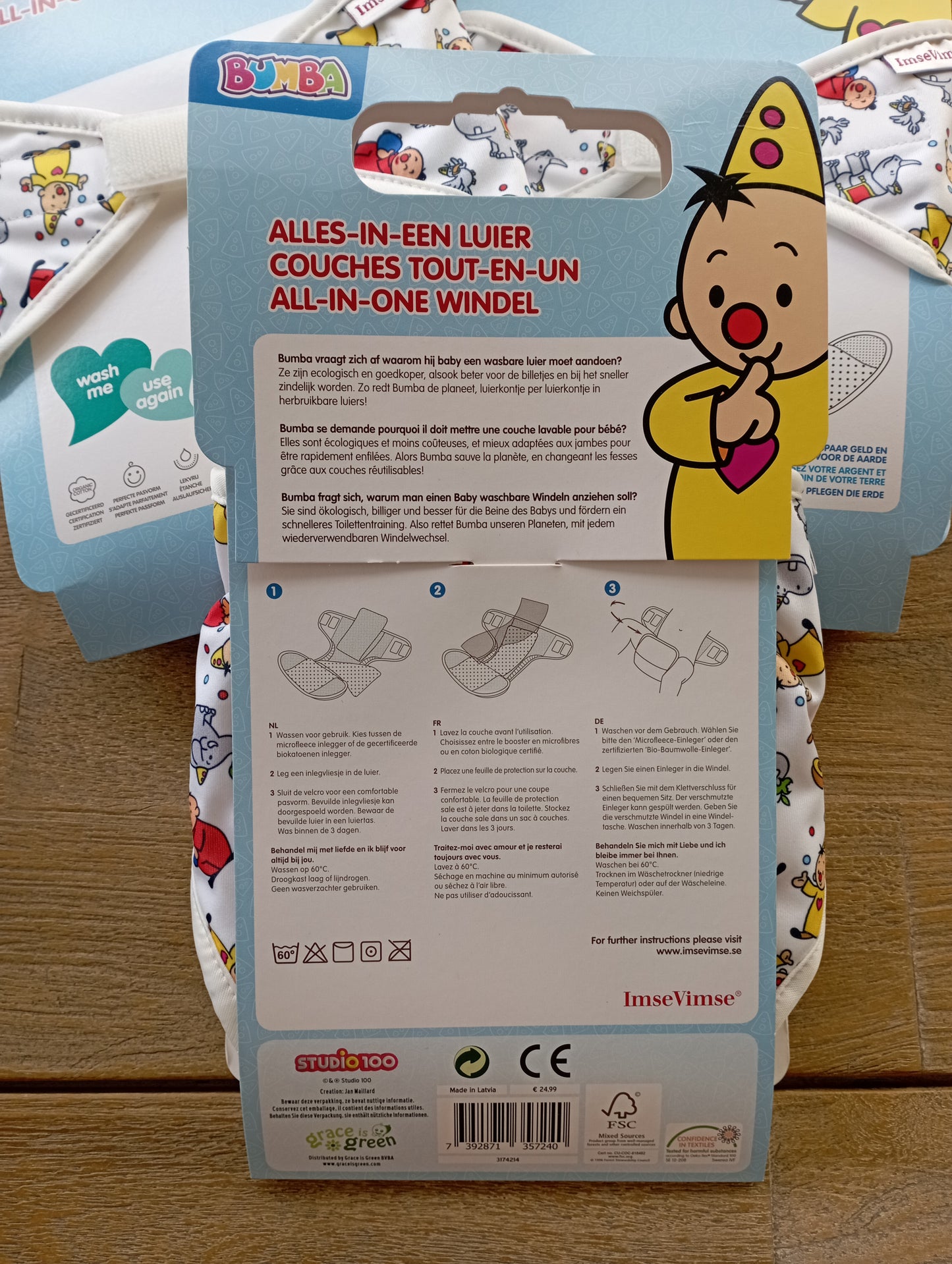 Setje wasbare luiers Bumba 4-8kg - ImseVimse