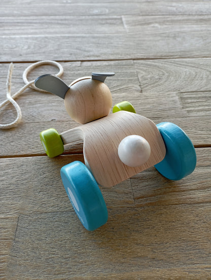 Trekdiertje huppelend konijn Plan Toys