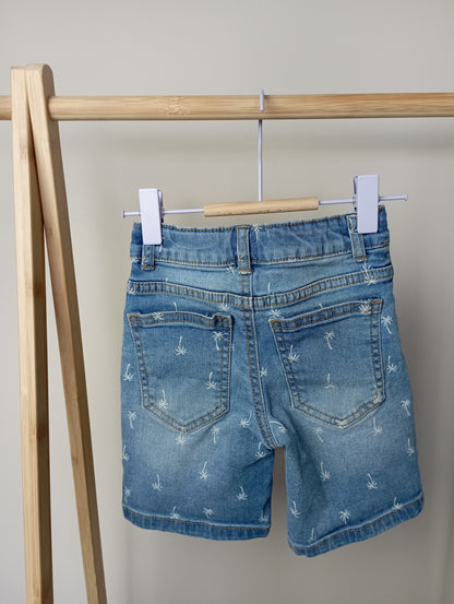 Jeansshort met palmbomen 98 WE