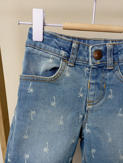 Jeansshort met palmbomen 98 WE