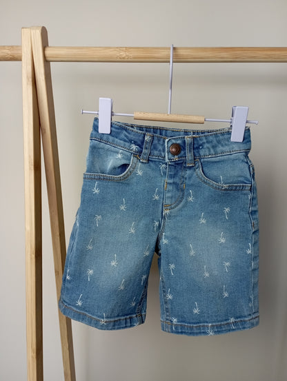 Jeansshort met palmbomen 98 WE
