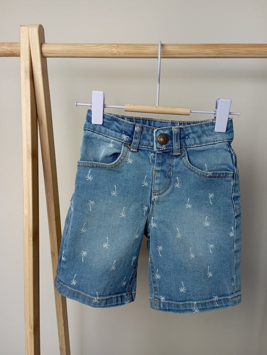 Jeansshort met palmbomen 98 WE