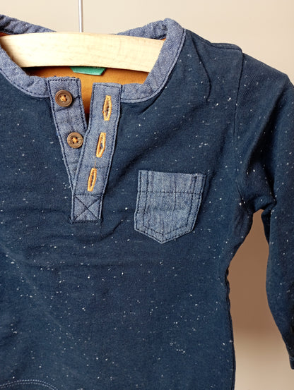 Longsleeve met spikkeltjes 68 Hema