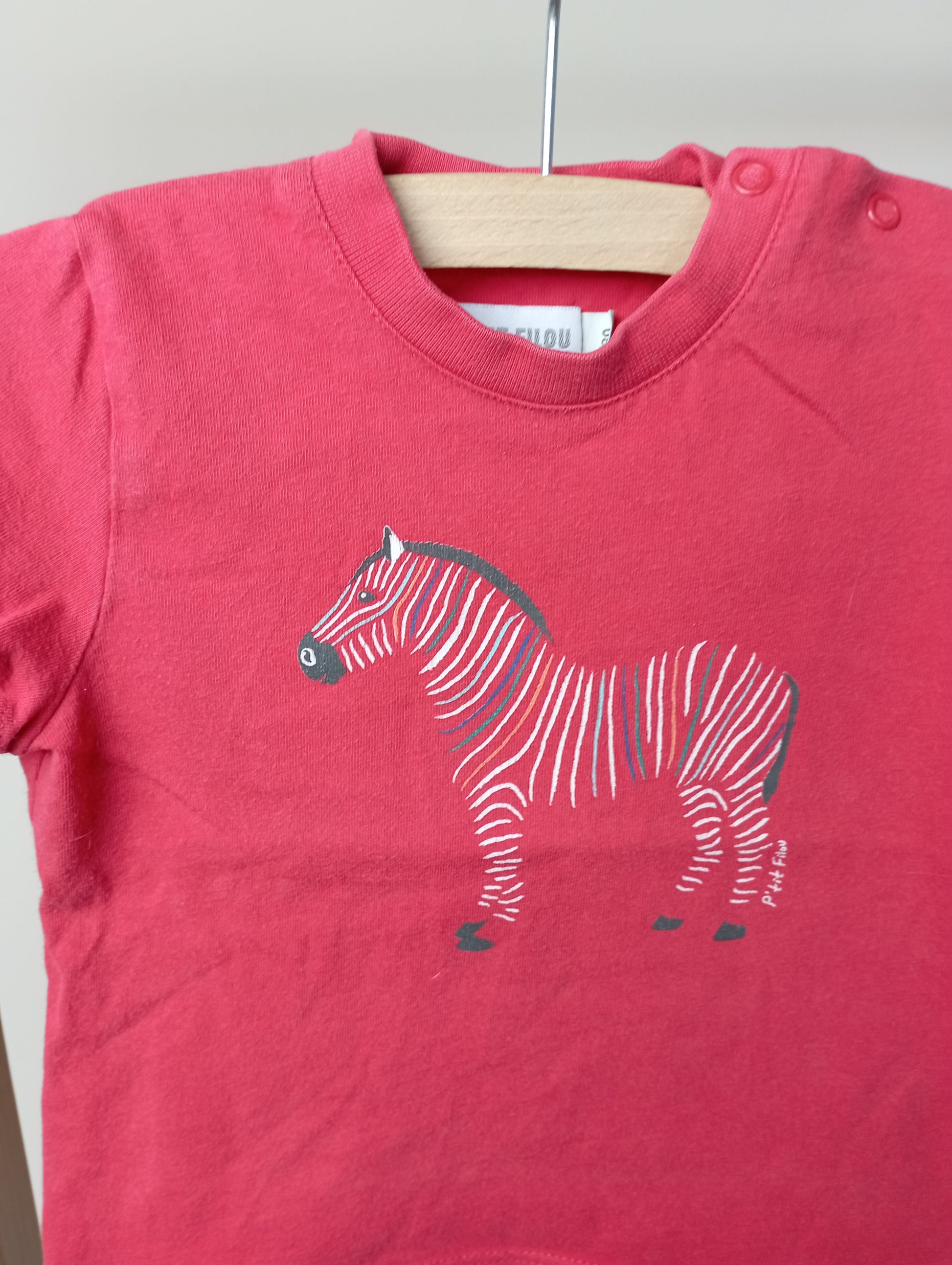 T-shirt met zebra 80 P'tit Filou