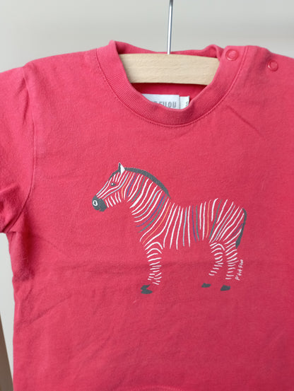 T-shirt met zebra 80 P'tit Filou