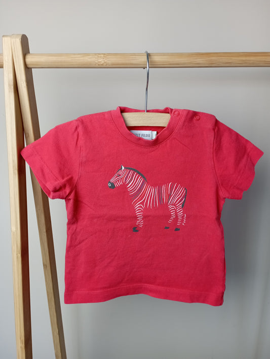T-shirt met zebra 80 P'tit Filou
