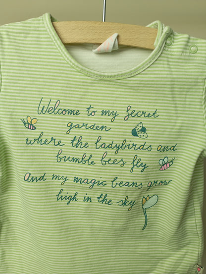 Shirtje "Welcome to my secret garden..." 80 Hema