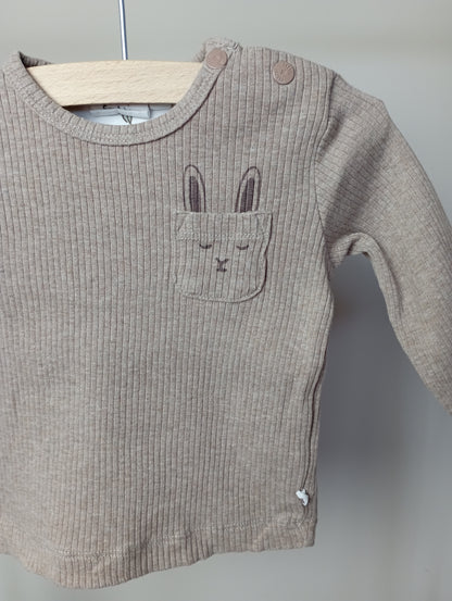 Longsleeve met konijntje 62 Feetje