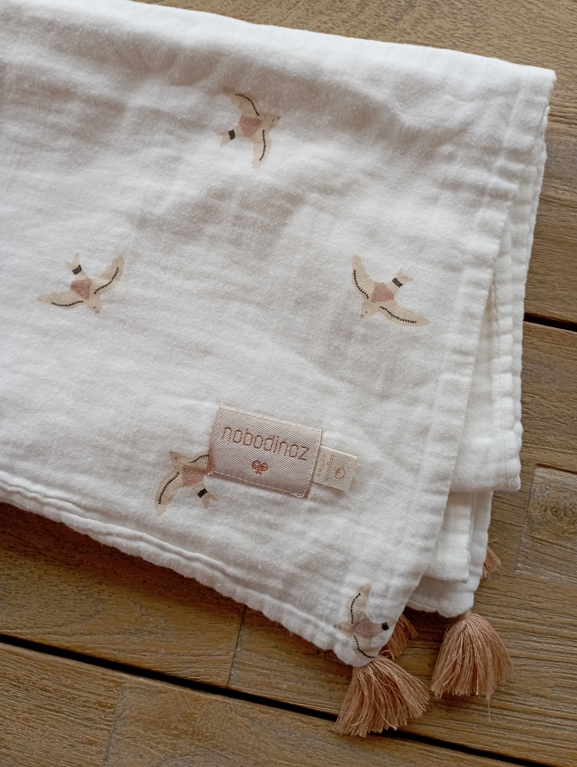 Dekentje met vogels 90x70 Nobodinoz