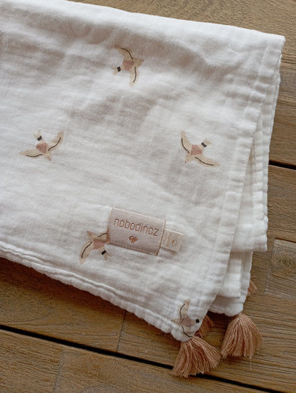 Dekentje met vogels 90x70 Nobodinoz