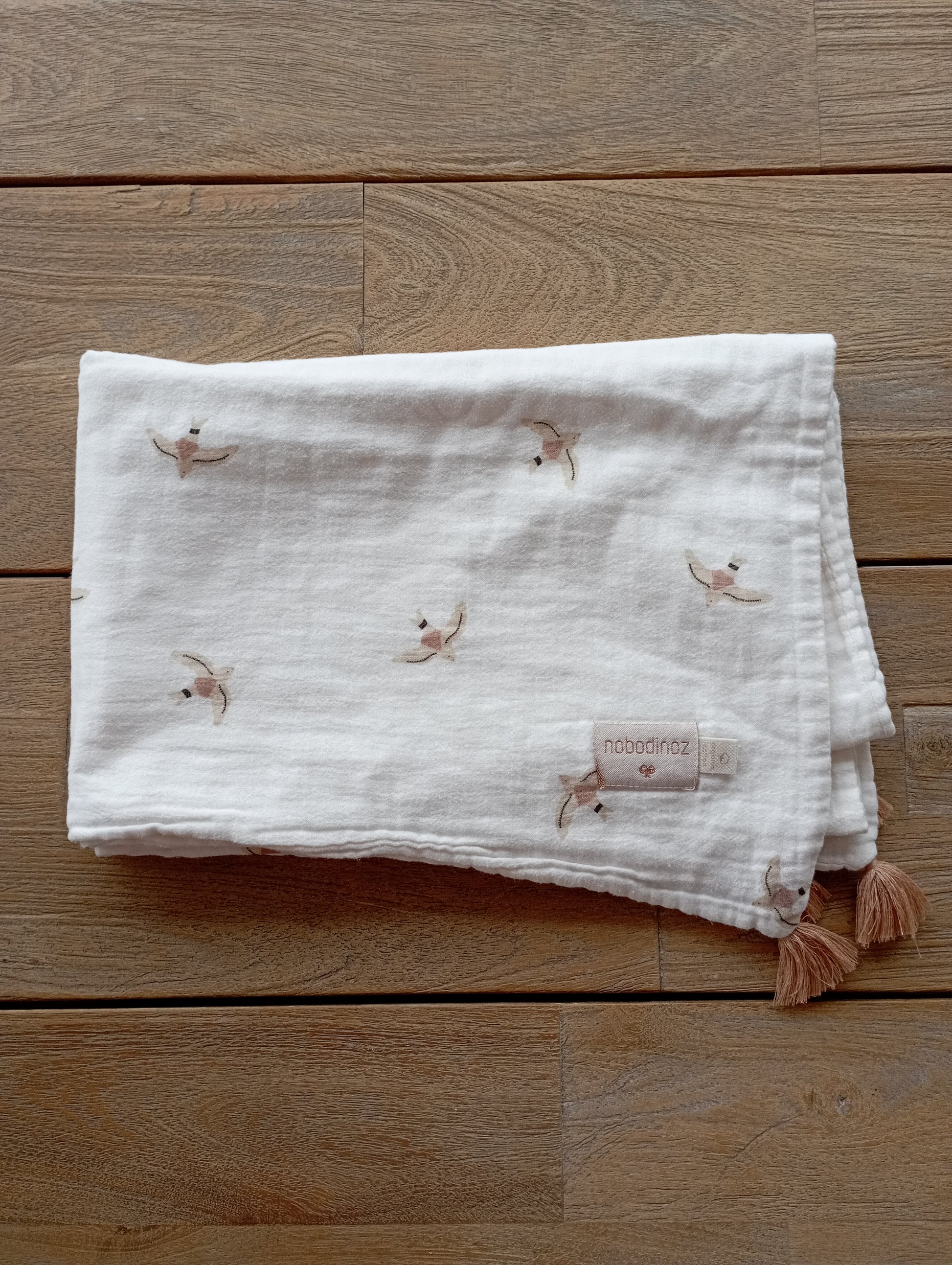 Dekentje met vogels 90x70 Nobodinoz