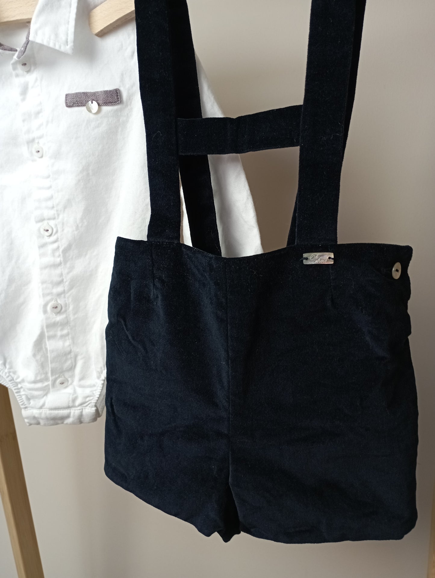 Setje met romperhemdje & salopette 12m Pureté