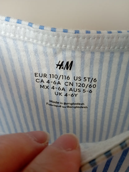 Jurk met strepen 110/116 H&M