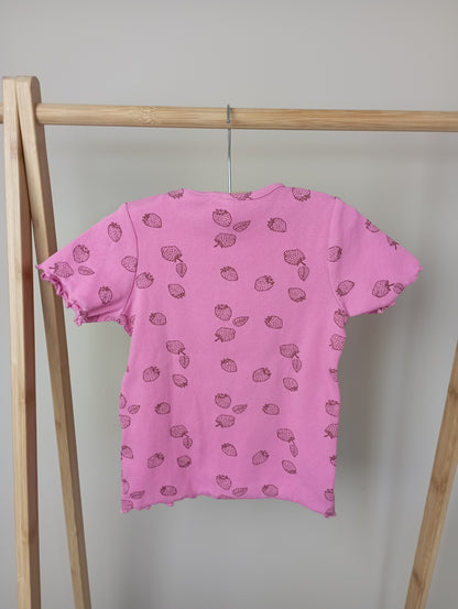 Shirt met aardbeien 98 Hema