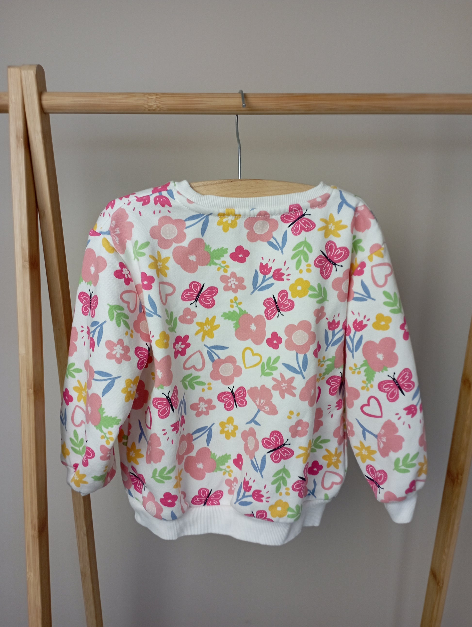 Trui met bloemen & vlinders 98 C&A