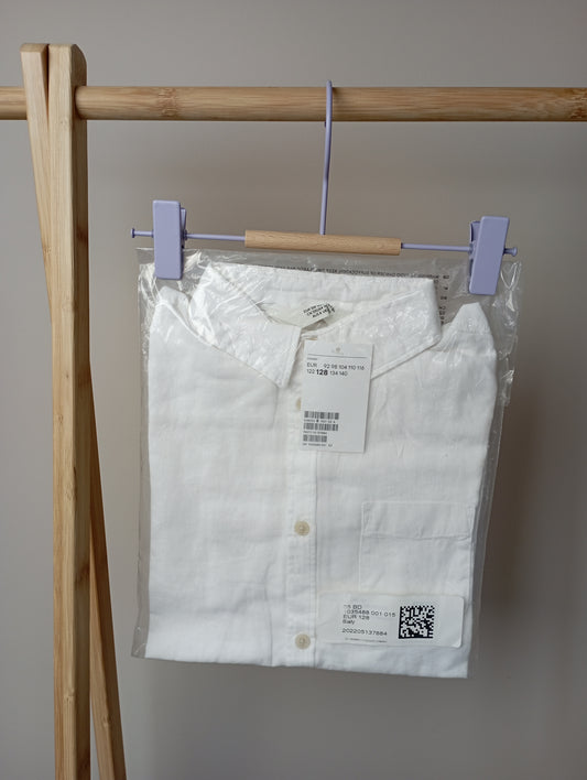 Wit hemd 128 H&M