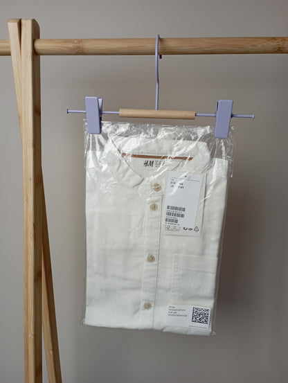 Crèmekleurig hemd 128 H&M