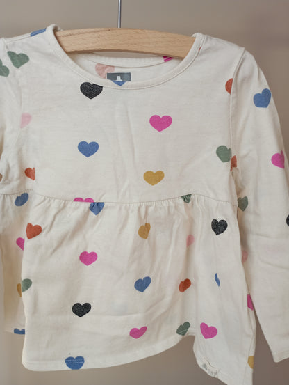 Longsleeve met hartjes 92 GAP