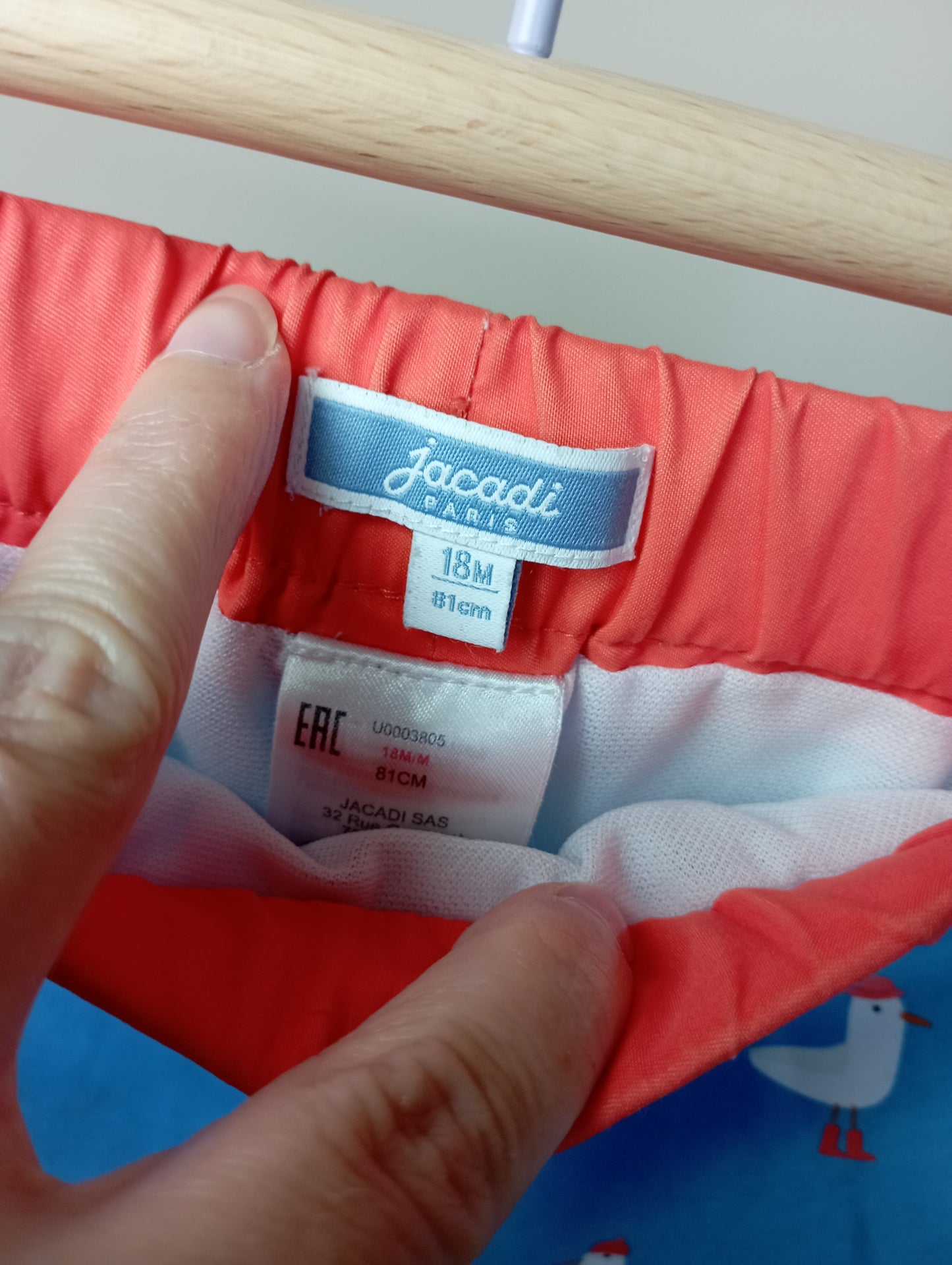 Zwembroek met meeuwen 18m Jacadi