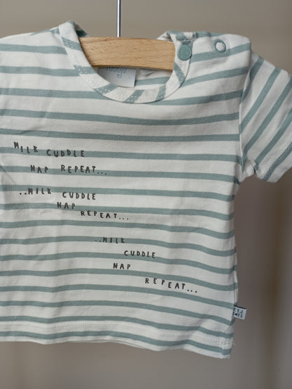 T-shirt "Milk cuddle nap repeat..." 56 Feetje