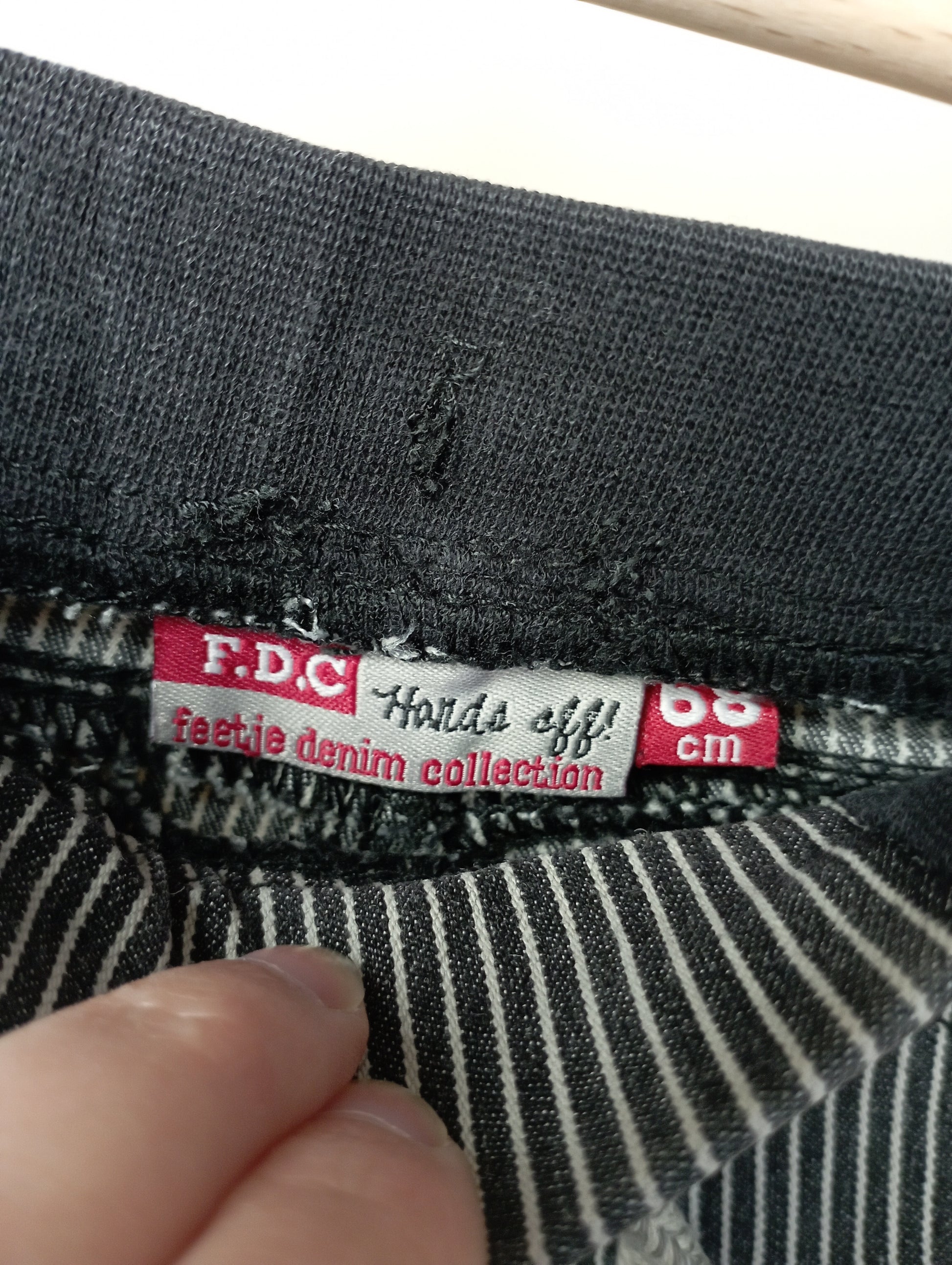 Jeansshort met strepen 68 Feetje