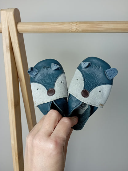 Soft sole babyslofjes met vosje 3-9m Bobux