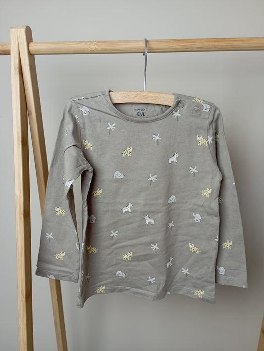 Longsleeve met dieren 98 C&A