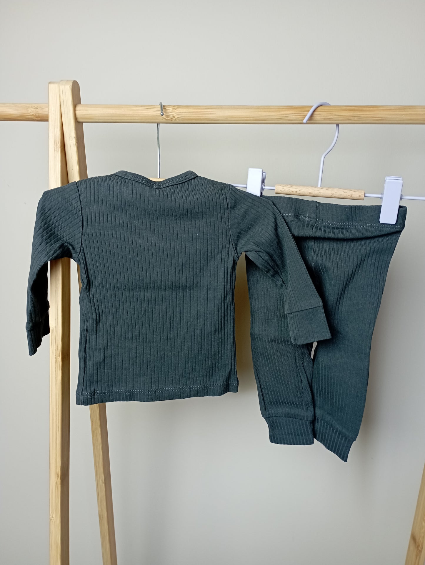 Setje in geribbeld stofje 62 H&M