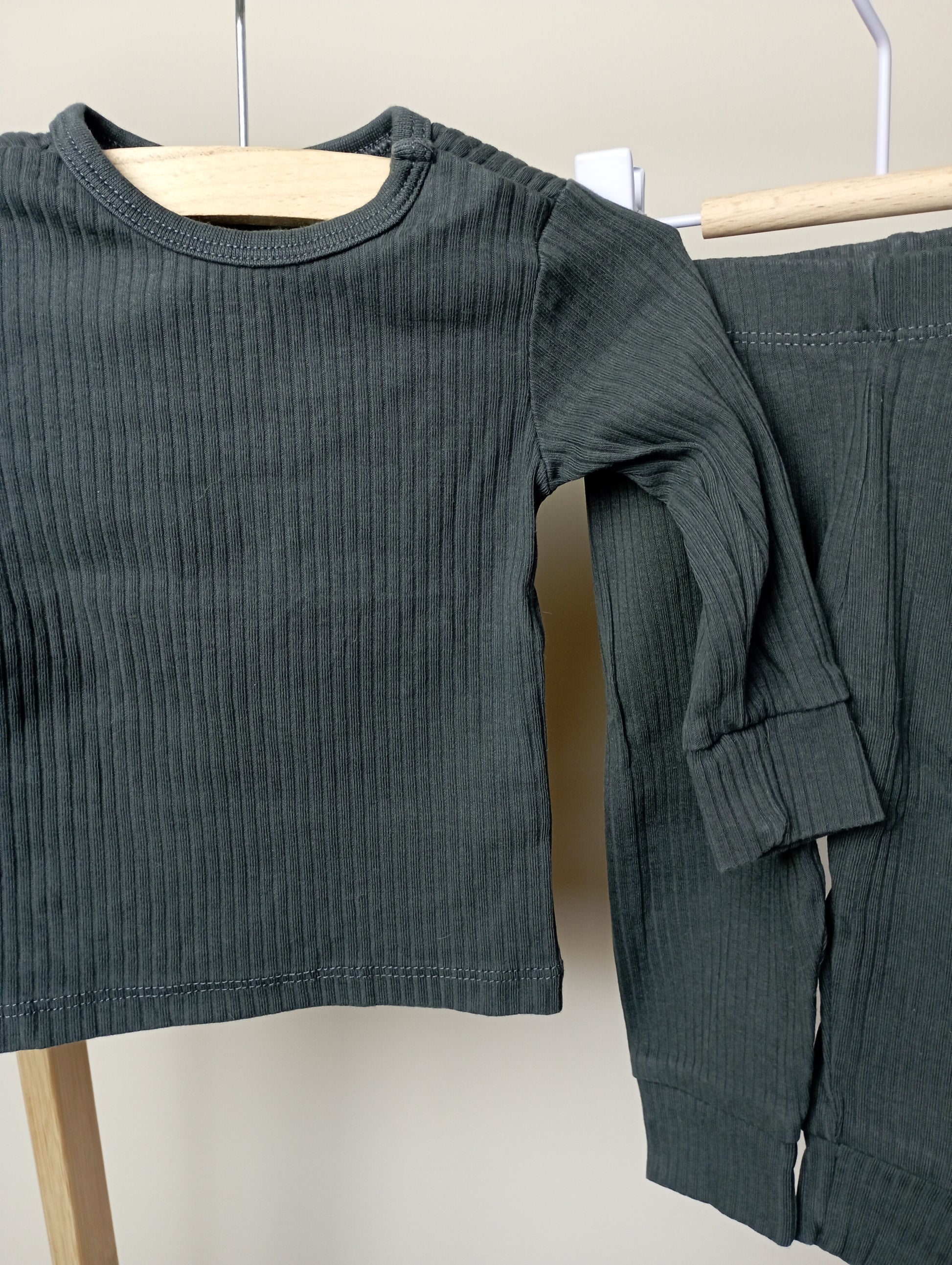 Setje in geribbeld stofje 62 H&M