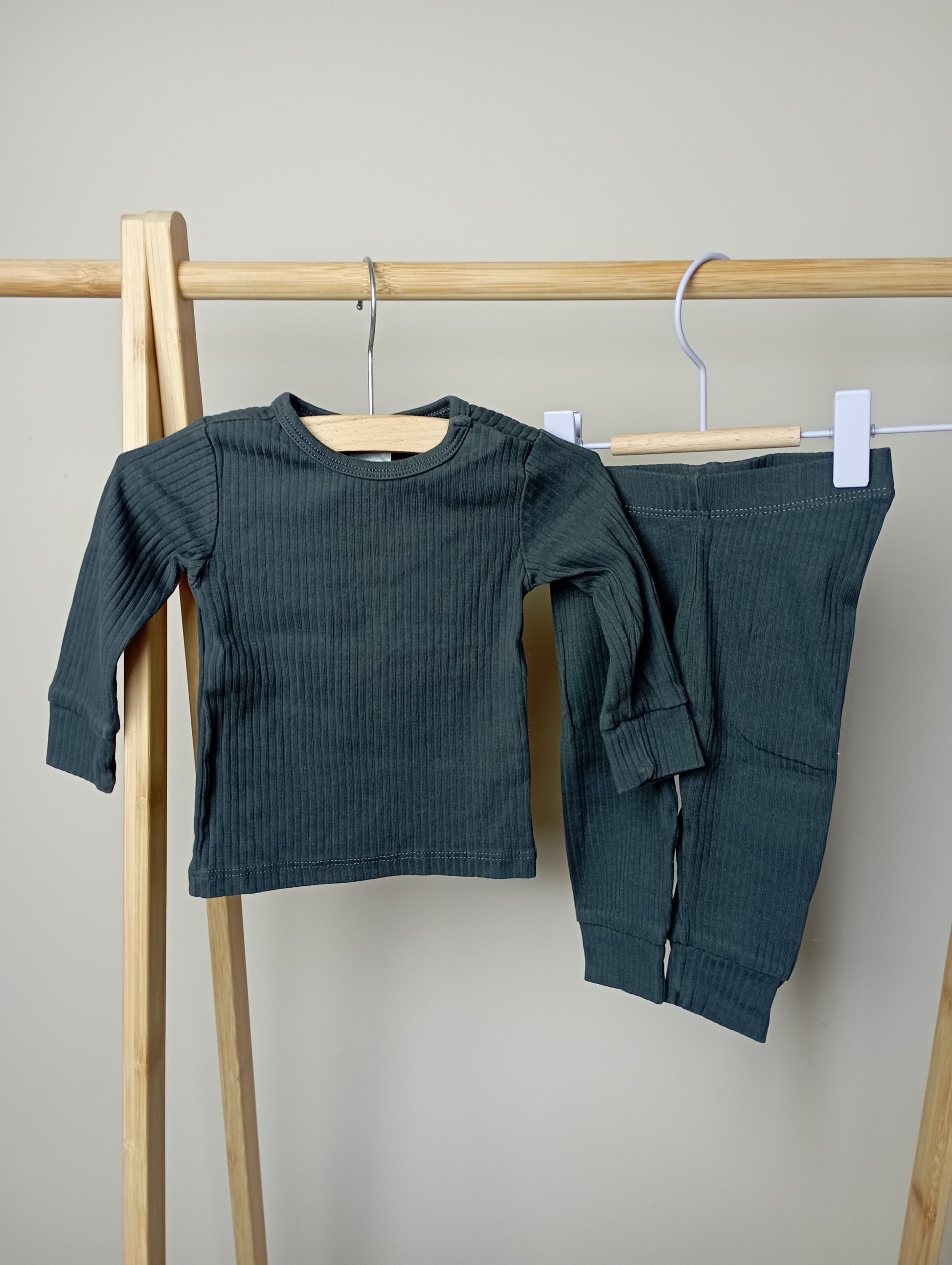 Setje in geribbeld stofje 62 H&M