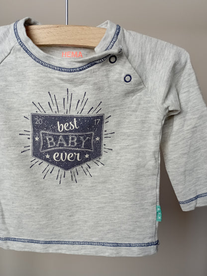 Longsleeve "Best baby ever" 56 Hema