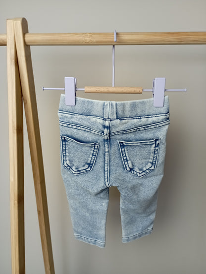 Stretchy broek in jeanslook 62 H&M