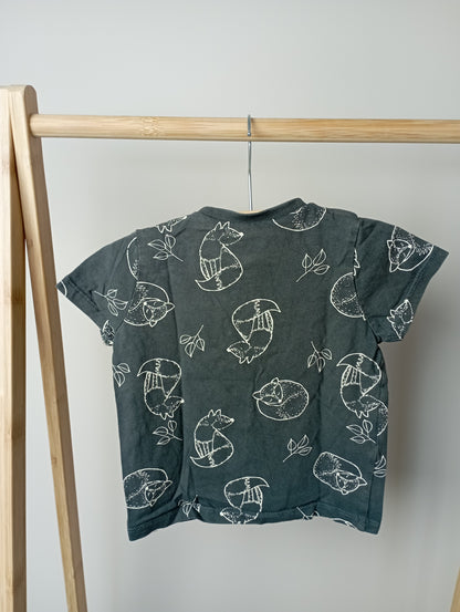 Shirt met vosjes 80 Hema