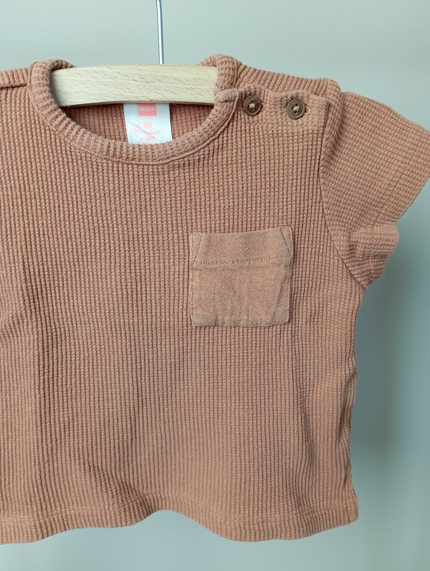 Shirt in wafelstructuur 80 Hema