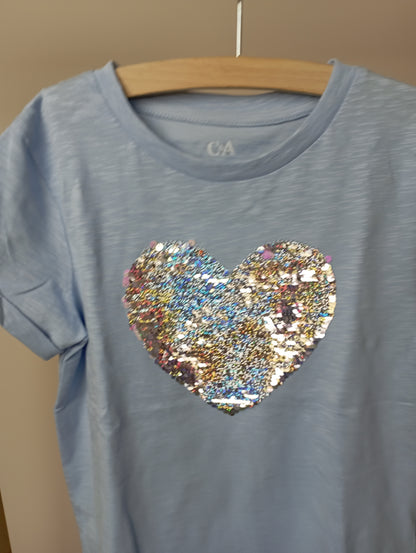T-shirt met hartje 116 C&A
