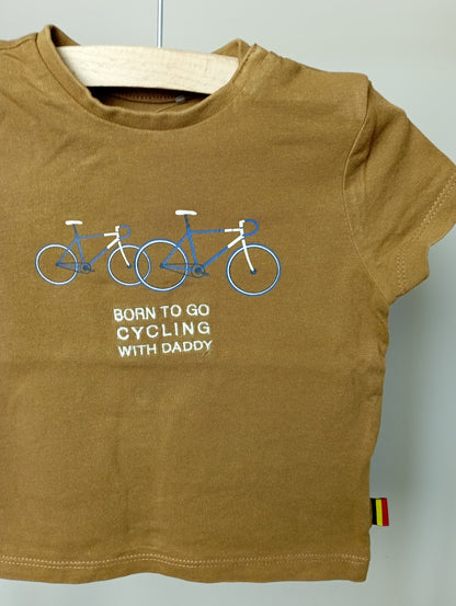 T-shirt "Born to go cycling with daddy" 80 Baptiste