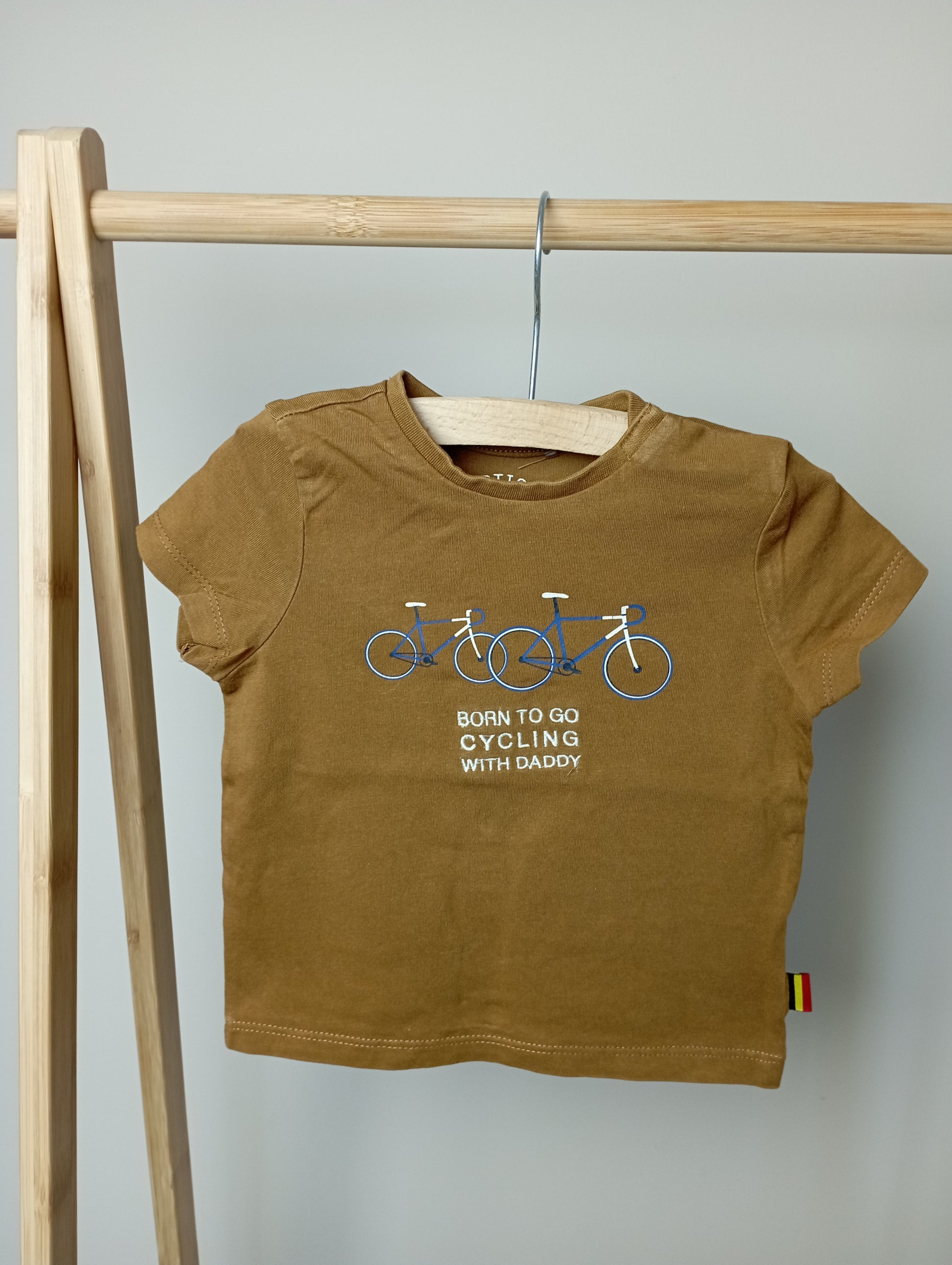 T-shirt "Born to go cycling with daddy" 80 Baptiste