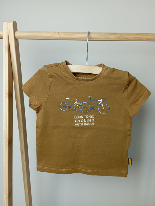 T-shirt "Born to go cycling with daddy" 80 Baptiste