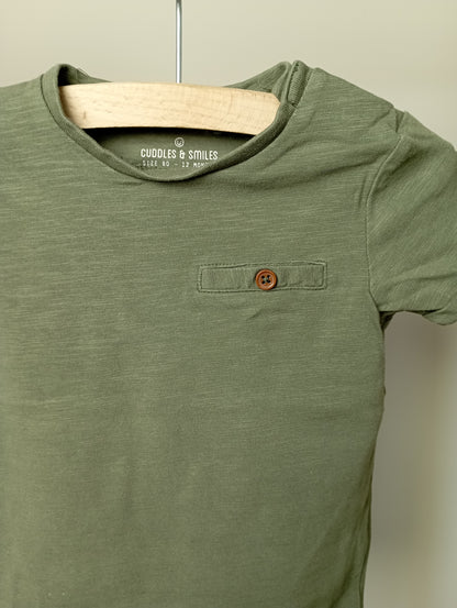 T-shirt met knoopje 80 Cuddles and smiles