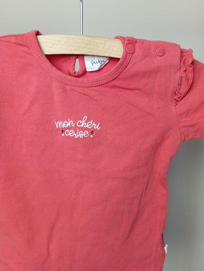 T-shirt "Mon chéri cerise" 74 Feetje