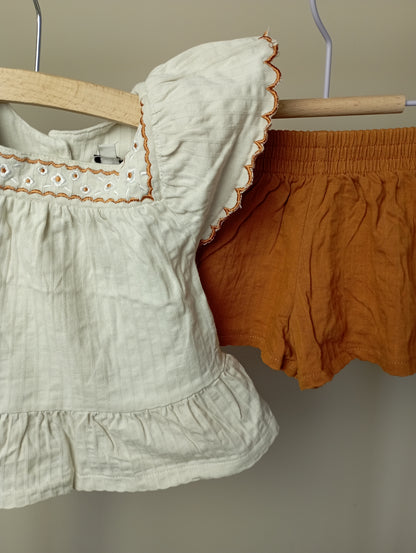 Setje met pofmouwtjes 9m La Redoute