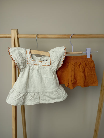Setje met pofmouwtjes 9m La Redoute