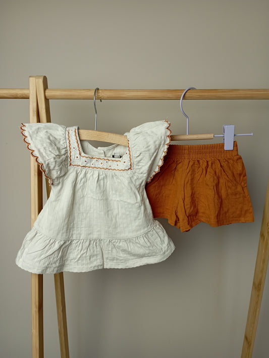 Setje met pofmouwtjes 9m La Redoute