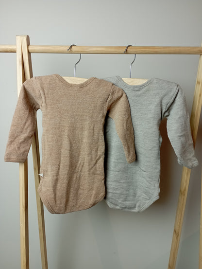 Setje merinowollen rompers 80 Dilling