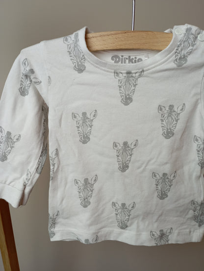 Longsleeve met zebra's 62/68 Dirkje